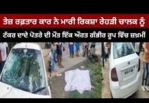 ਤੇਜ਼ ਰਫ਼ਤਾਰ ਕਾਰ ਨੇ ਮਾਰੀ ਰਿਕਸ਼ਾ ਰੇਹੜੀ ਚਾਲਕ ਨੂੰ ਟੱਕਰ ਦਾਦੇ ਪੋਤਰੇ ਦੀ ਮੌਤ ਇੱਕ ਔਰਤ ਗੰਭੀਰ ਰੂਪ ਵਿੱਚ ਜ਼ਖ਼ਮੀਂ