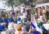 काहनूवान में भगवंत मान की रैली से पहले किसानों और पुलिस में झड़प, गुरदासपुर रोड पर जाम