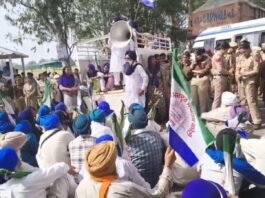 काहनूवान में भगवंत मान की रैली से पहले किसानों और पुलिस में झड़प, गुरदासपुर रोड पर जाम