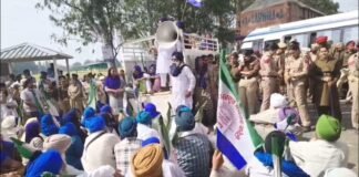 काहनूवान में भगवंत मान की रैली से पहले किसानों और पुलिस में झड़प, गुरदासपुर रोड पर जाम