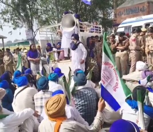 काहनूवान में भगवंत मान की रैली से पहले किसानों और पुलिस में झड़प, गुरदासपुर रोड पर जाम