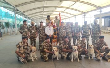 अमृतसर एयरपोर्ट की सुरक्षा में अहम भूमिका निभाने वाले CISF डॉग ‘मैक्स’ का सम्मानपूर्वक रिटायरमेंट